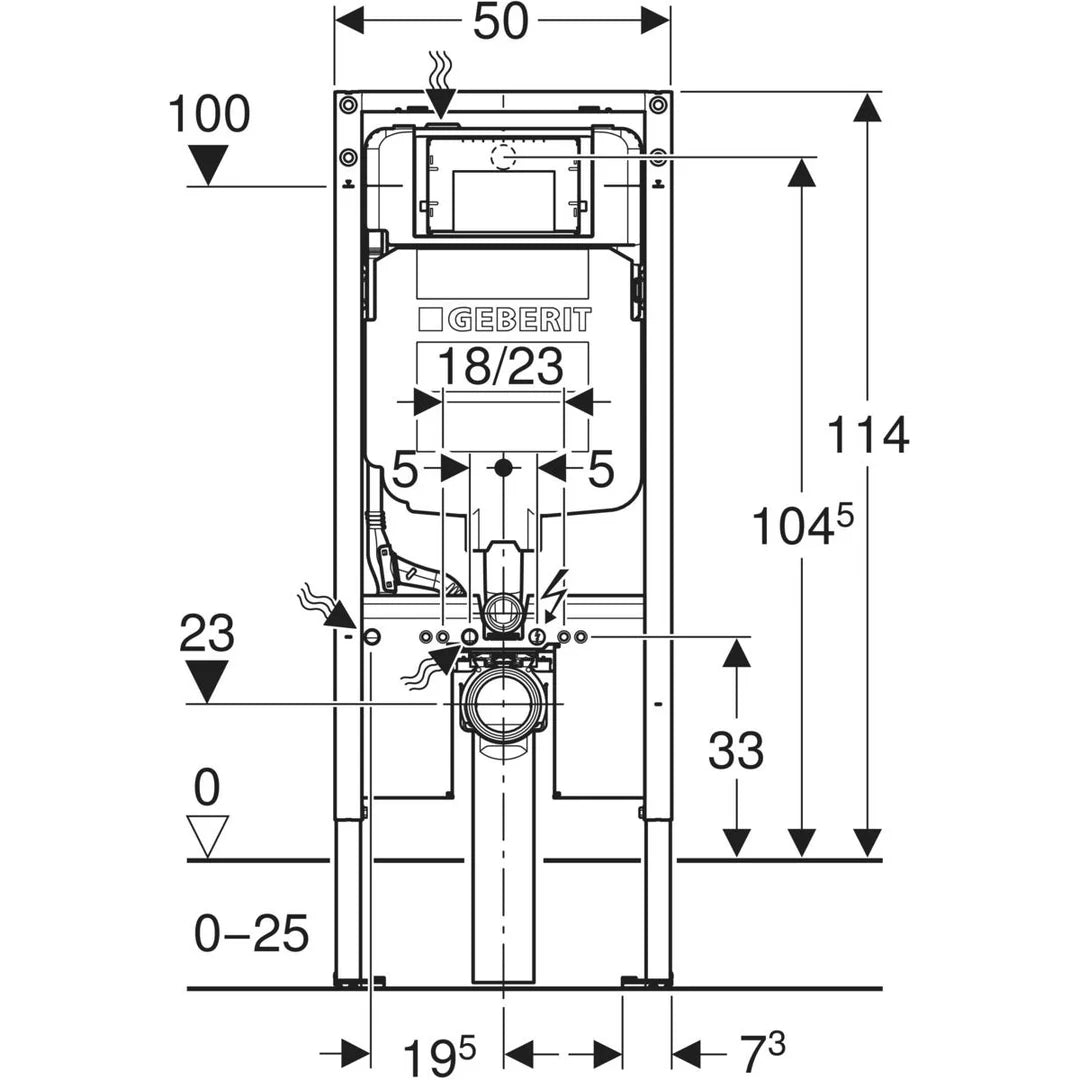 Geberit Sigma8 Duo Fix In-wall Cistern – detail view