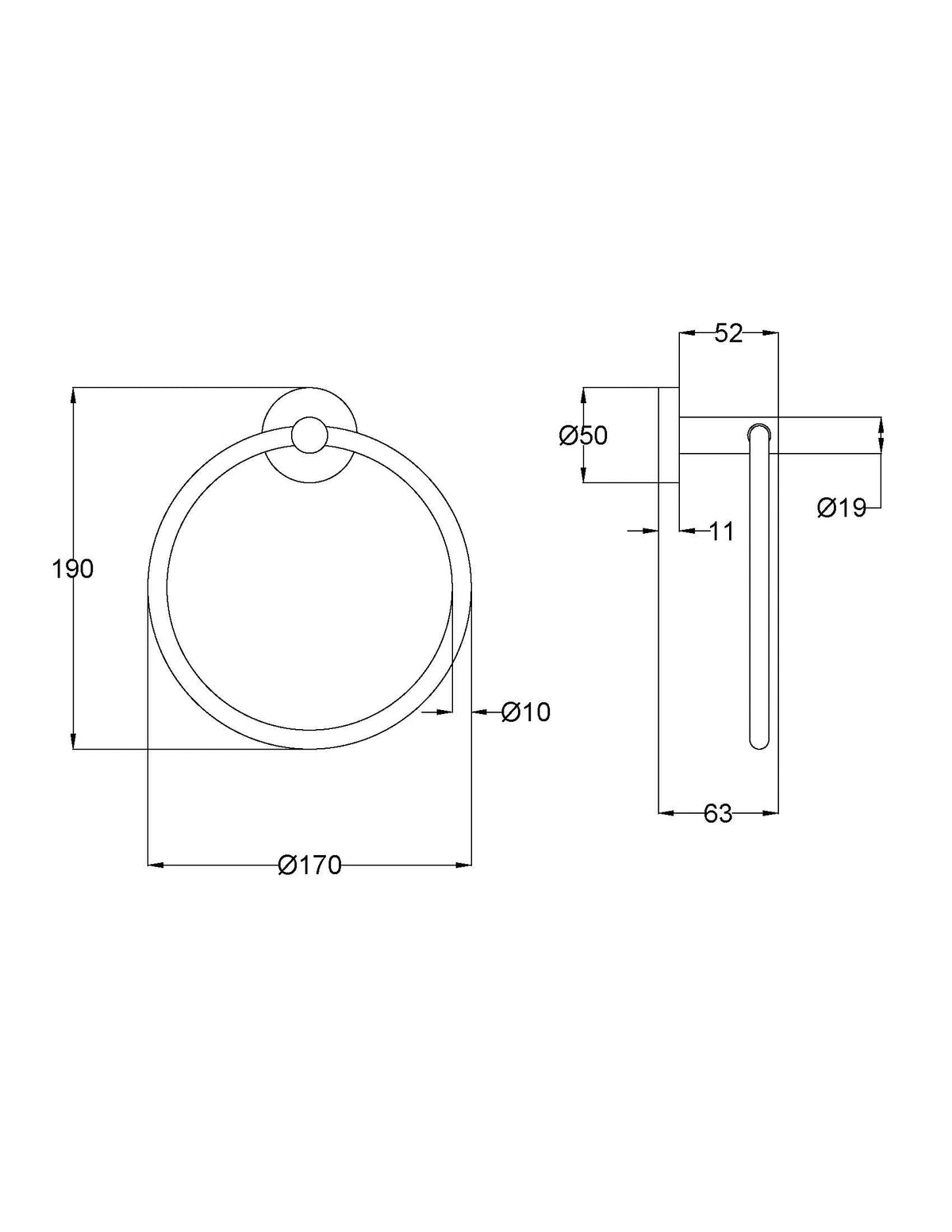 Otus Slimline SS304 Towel Ring – view 7