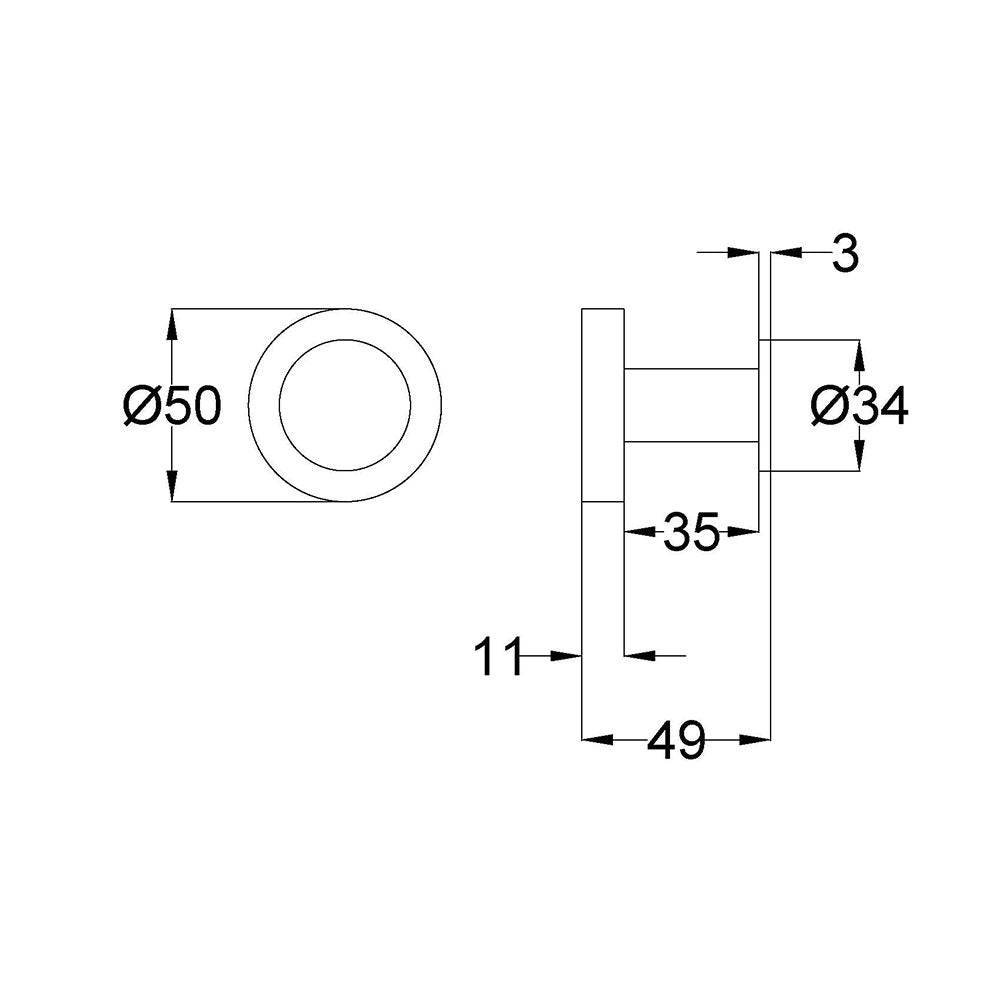 Otus Slimline SS304 Robe Hook – view 7