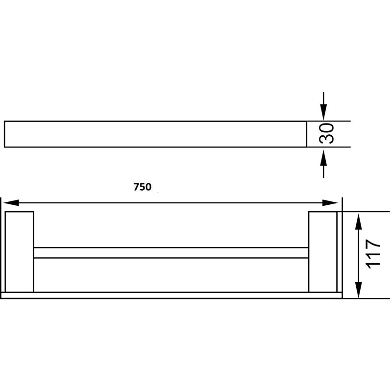 Rosa Towel Rail Double 750mm – alternate view