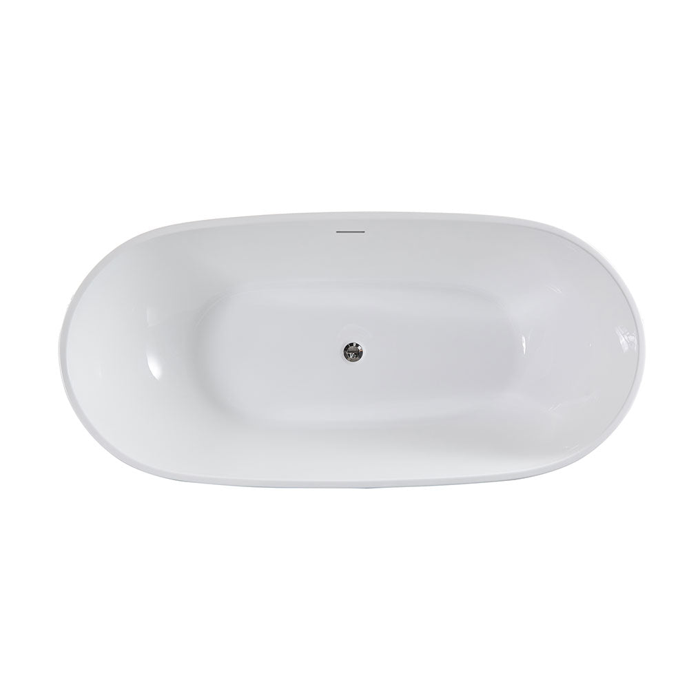 Egg Shape Gloss White Freestanding Bath - 1700mm – detail view