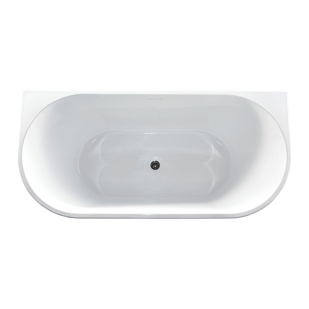 Berlin Back-To-Wall Gloss White Freestanding Bath - 1700mm – detail view