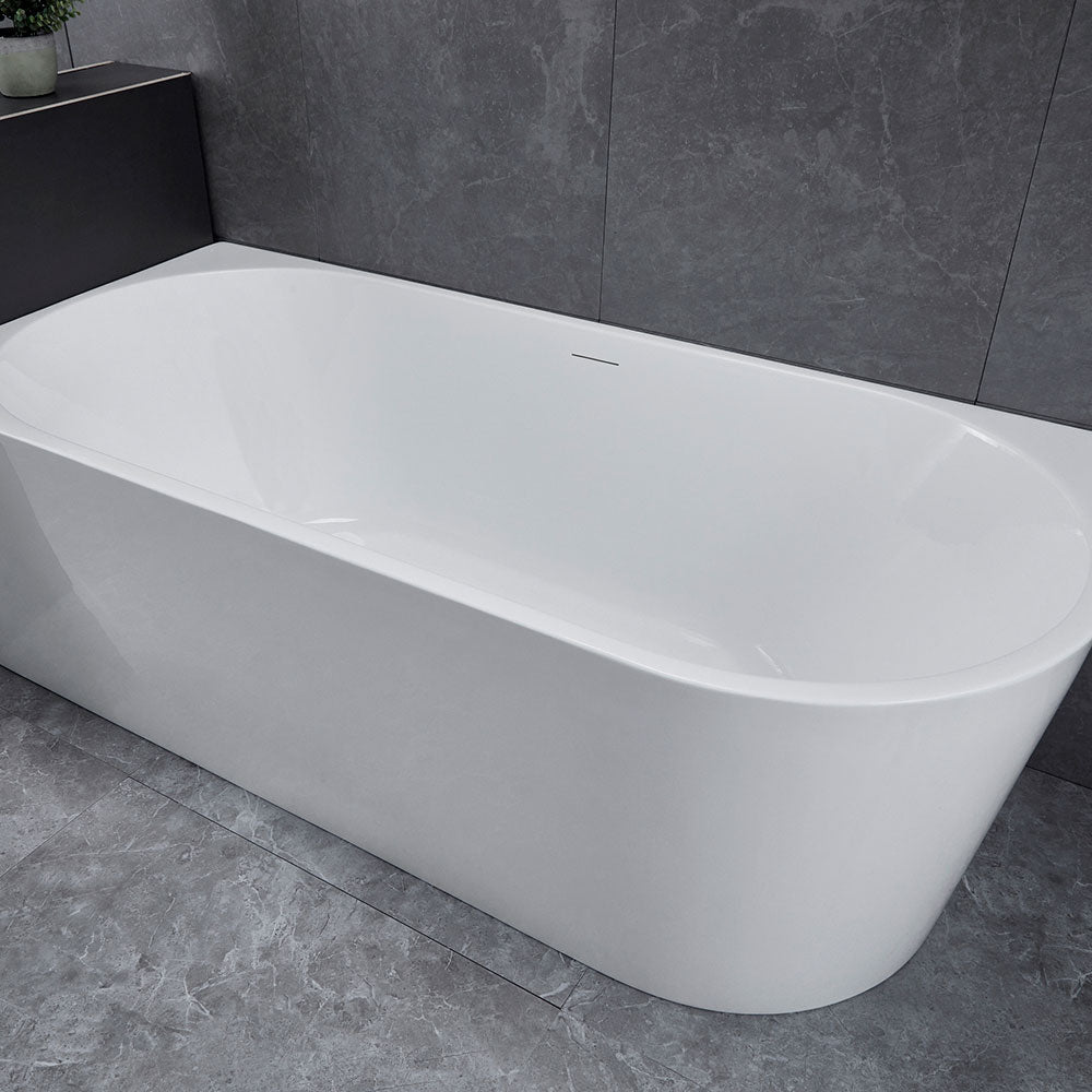 Newport Left Hand Corner Matte White Freestanding Bath Tub - 1500mm – alternate view