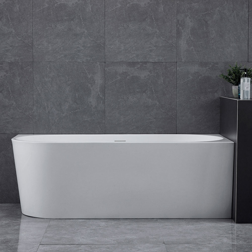 Newport Right Hand Corner Matte White Freestanding Bath Tub - 1500mm