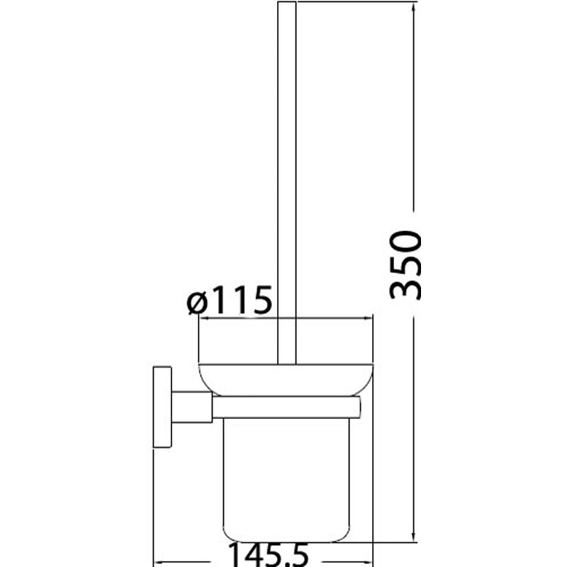 Sara Toilet Brush Set - 146x350x115mm – alternate view