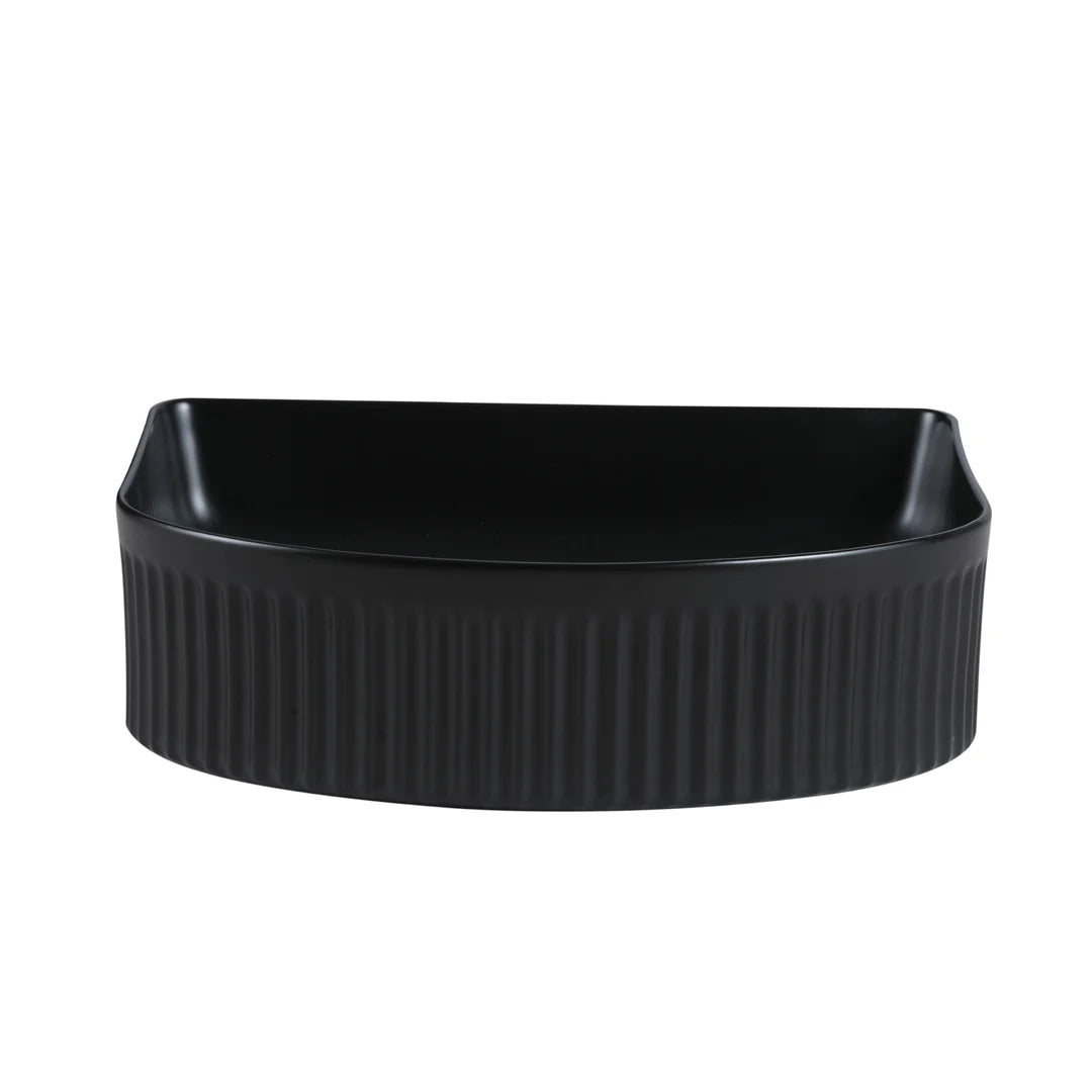AR400MB - 410x360x120mm Matte Black Above Countertop Basin – detail view
