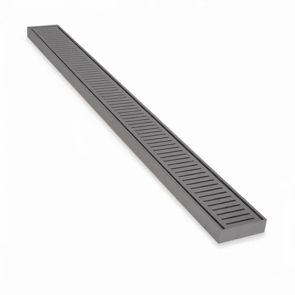 Aluminium Slimline Shower Grate Drain 300-3000x100x21mm – Gun Metal – alternate view
