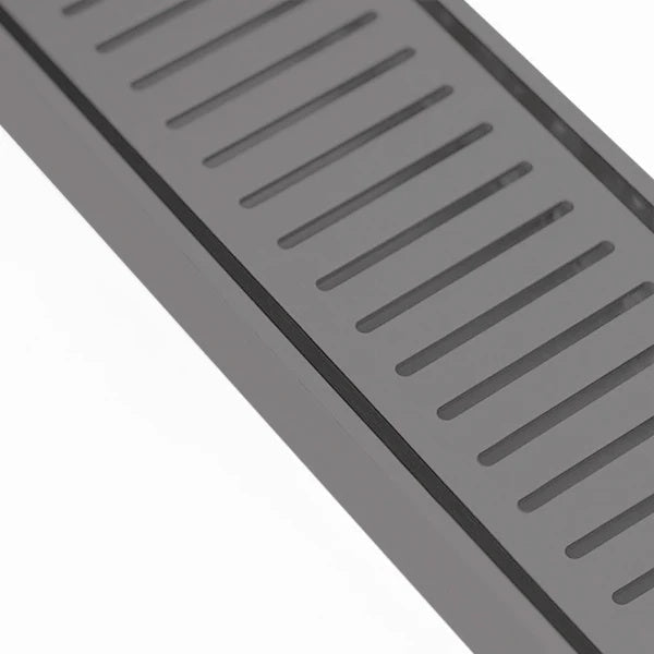 Aluminium Slimline Shower Grate Drain 300-3000x100x21mm – Gun Metal – view 6