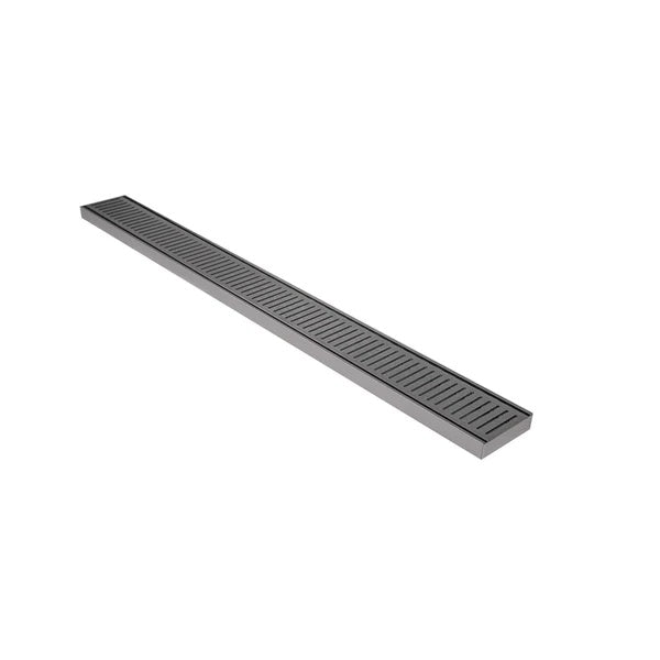 Aluminium Slimline Shower Grate Drain 300-3000x100x21mm – Gun Metal