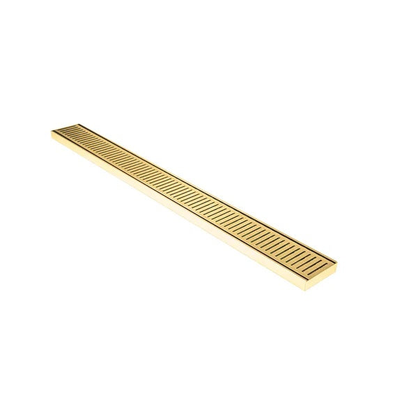 Aluminium Slimline Shower Grate Drain 300-3000x100x21mm – Brushed Gold