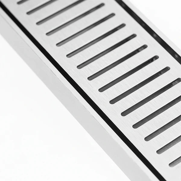 Aluminium Slimline Shower Grate Drain 300-3000x100x21mm – Chrome – view 7
