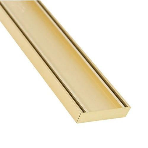 Aluminium Slimline Tile Insert Shower Drain 300-3000x100x21mm – Brushed Gold – view 4