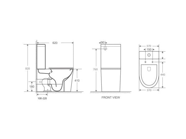 Belmont Back to Wall Rimless Compact Toilet Suite – Gloss White – view 7