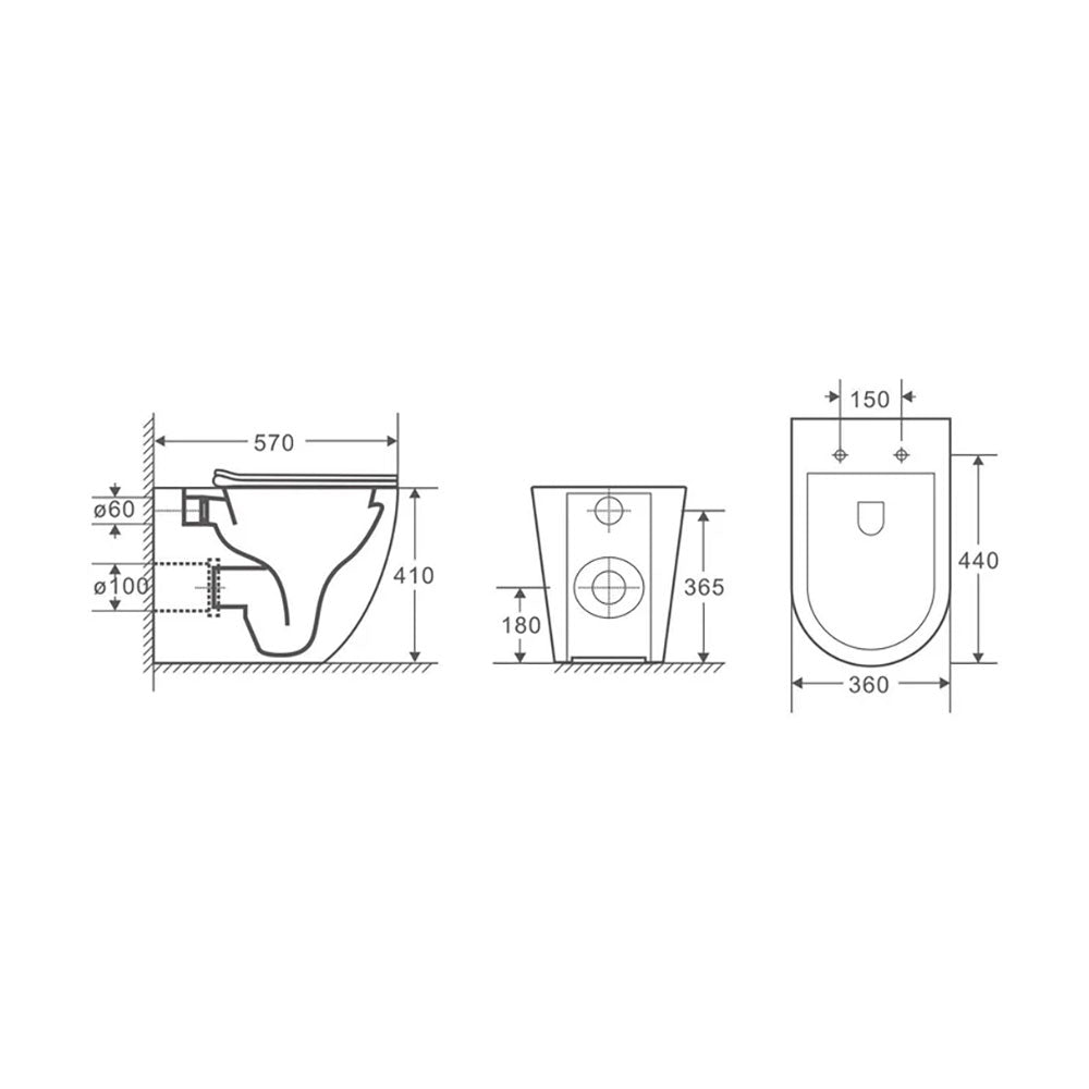 Cera FP Matte White Floor Pan – alternate view