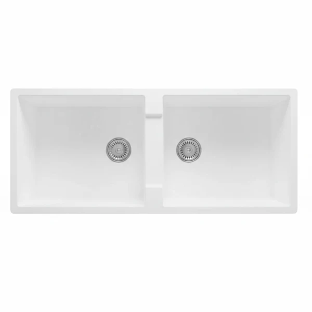 Granite Double Bowl Kitchen Sink D1140-WH – ISTONE – view 4