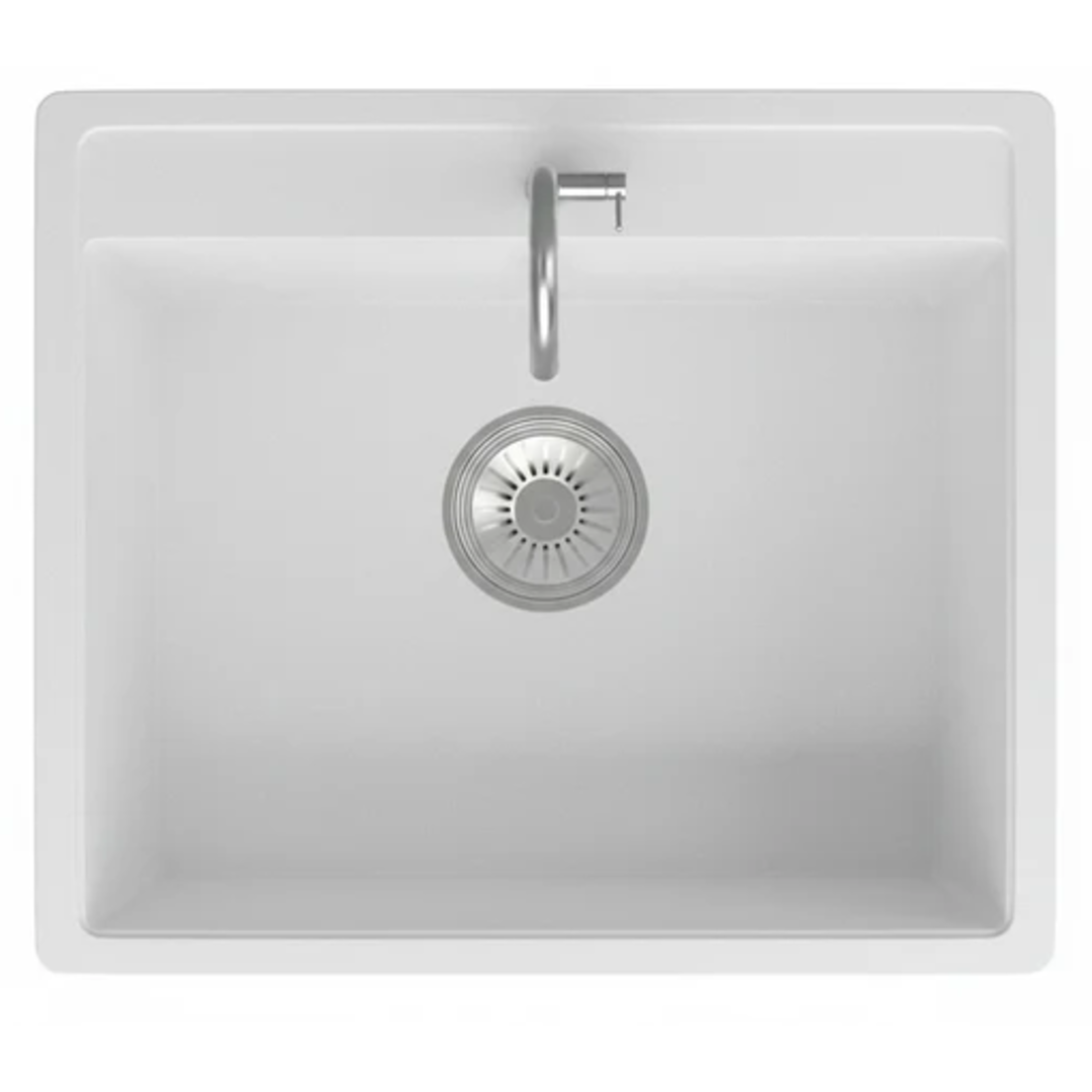 Granite Single Bowl Kitchen Sink D565-WH – ISTONE – view 4