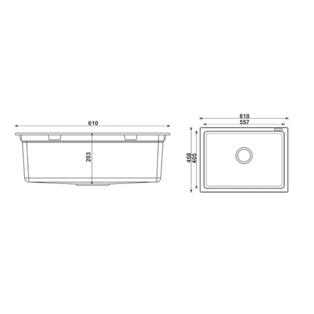 Granite Single Bowl Kitchen Sink D610-BK – ISTONE – view 9