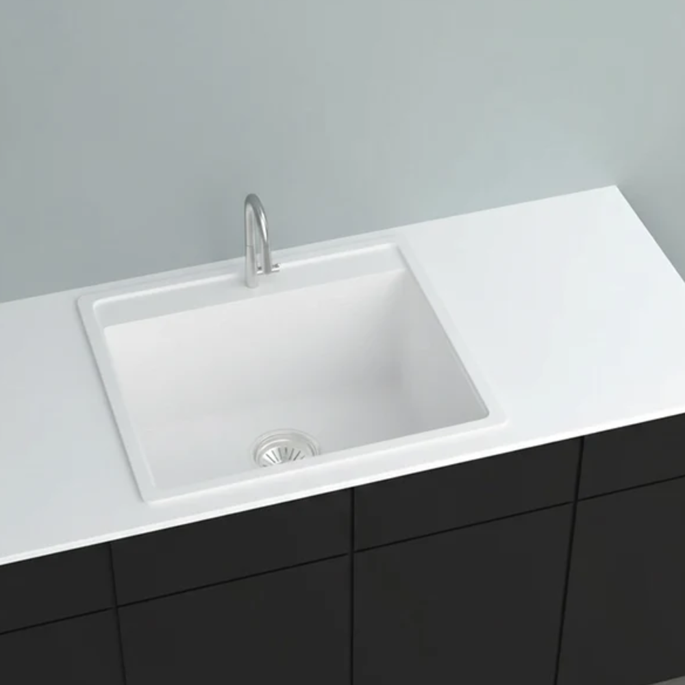 Granite Single Bowl Kitchen Sink D620-WH – ISTONE – alternate view