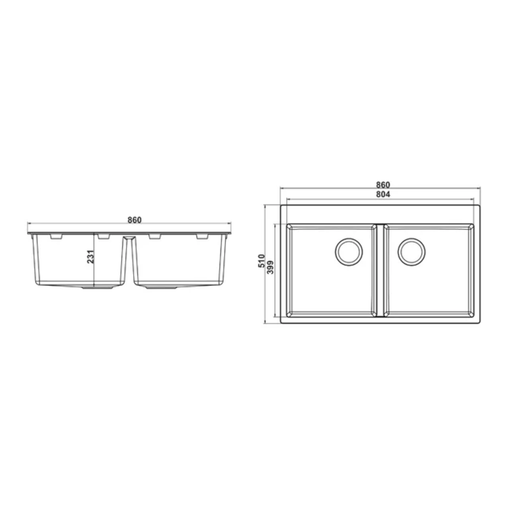Granite Double Bowl Kitchen Sink D861-BK – ISTONE – view 8