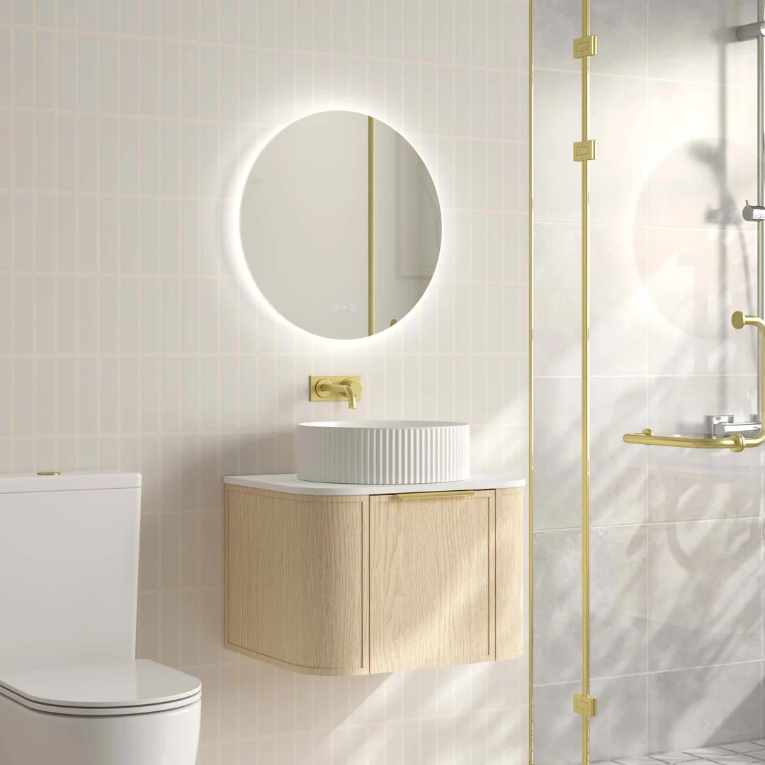 Elva 600mm Natural Oak Wall Hung Vanity - 600x455x390