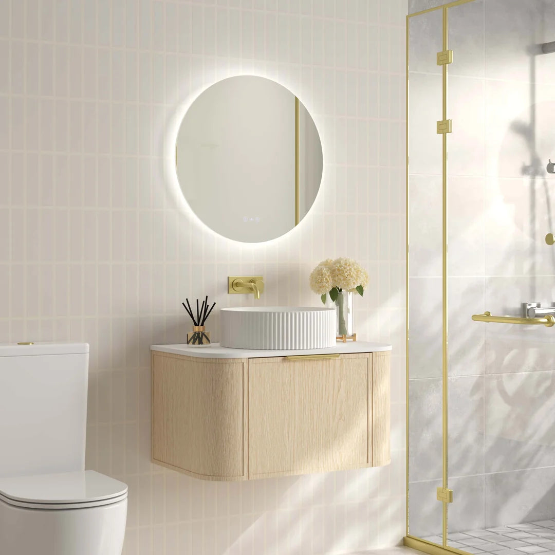 Elva 750mm Natural Oak Wall Hung Vanity - 750x455x390