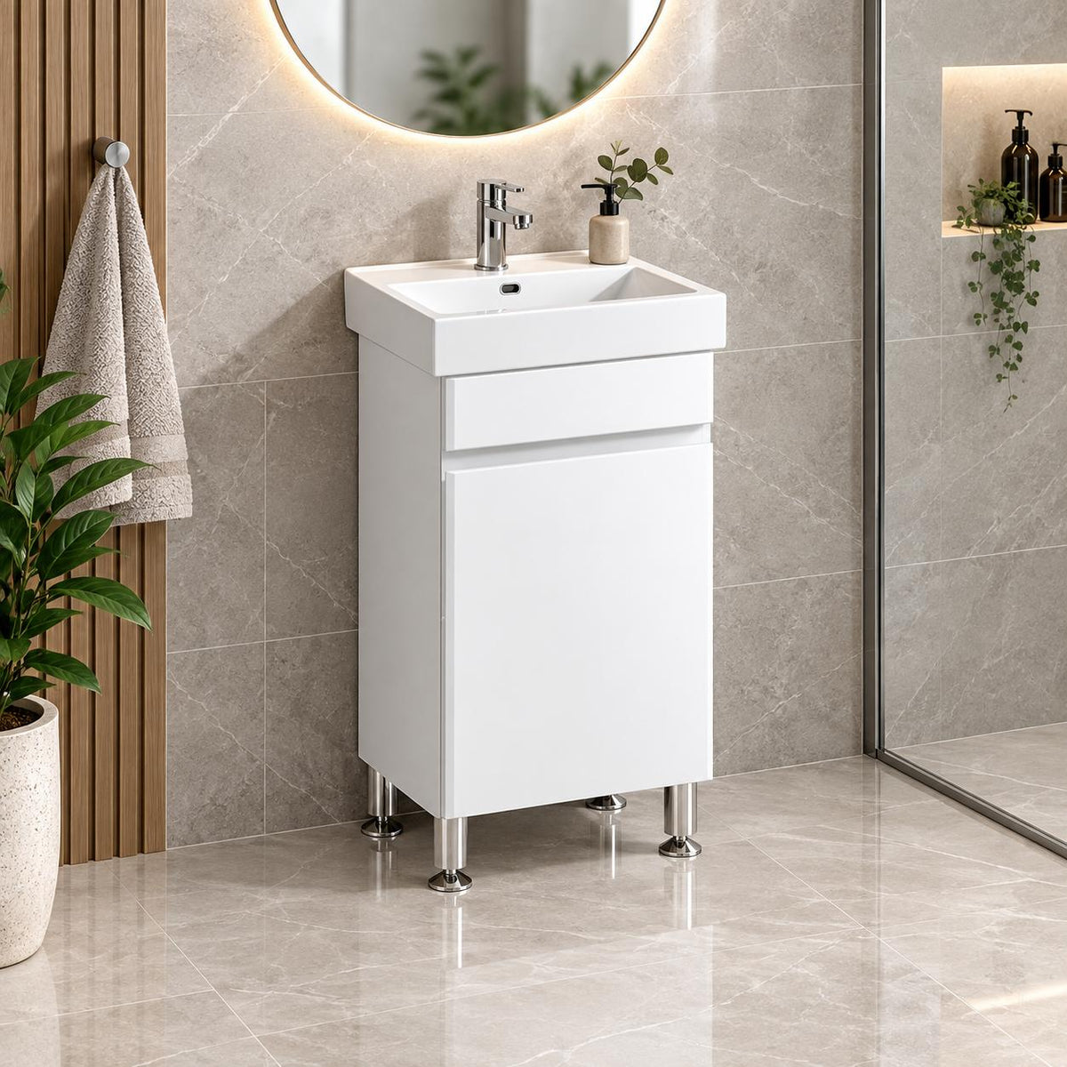 The Felix 450mm MDF Polyurethane vanity on Legs 1th
