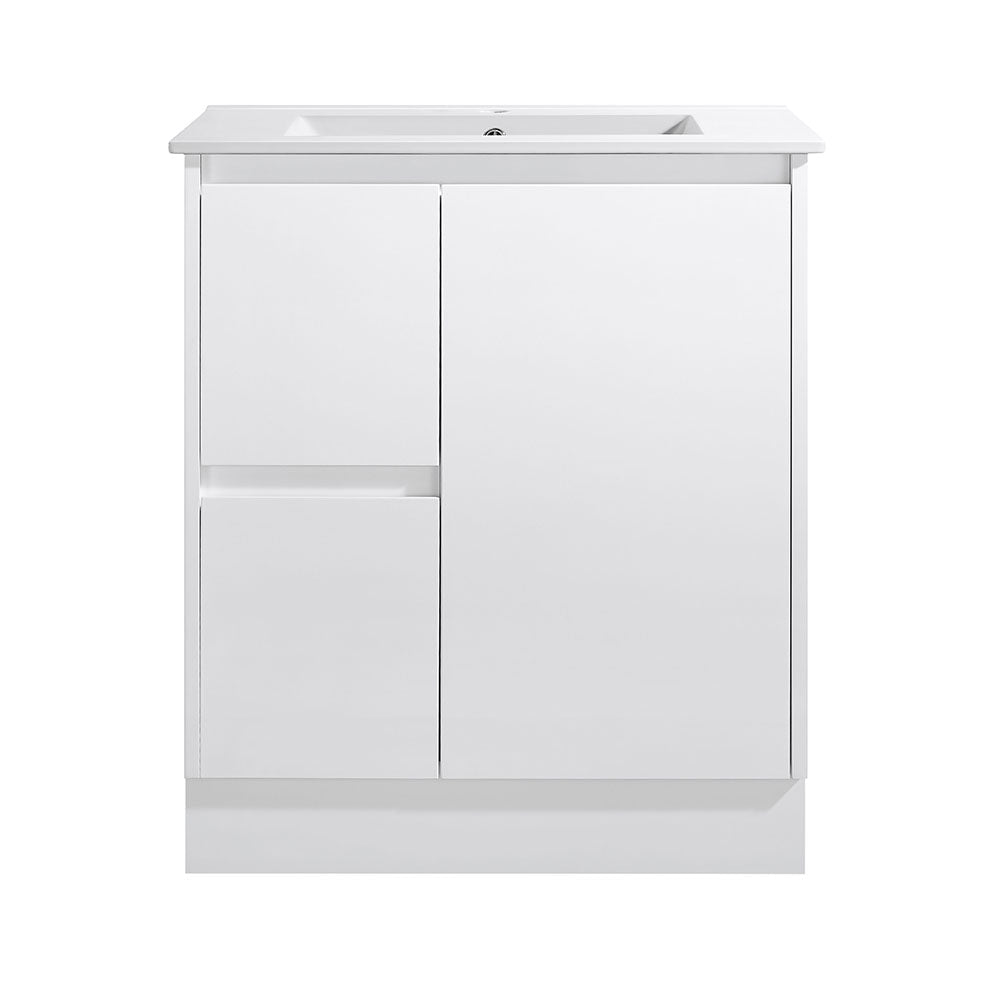 FP750L-KB - 750x460x880mm Kickboard MDF Vanity with Ceramic Basin