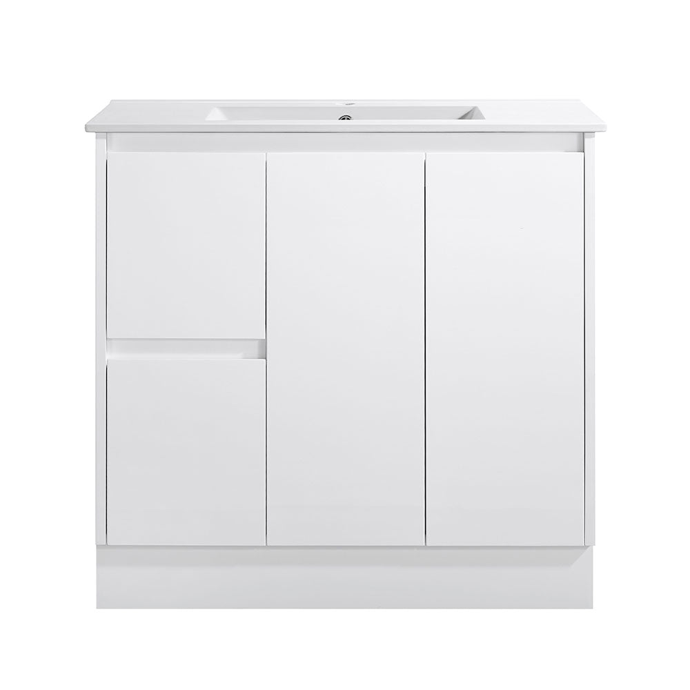FP900L-KB - 900x460x880mm Kickboard MDF Vanity with Ceramic Basin