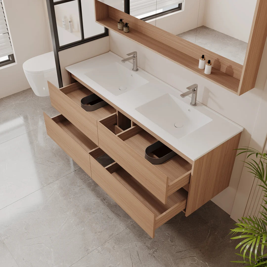 Hera 1500mm Vanity Wall Hung Single Bowl - 1500x450x560mm