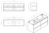 Hera 1500mm Vanity Wall Hung Single Bowl - 1500x450x560mm