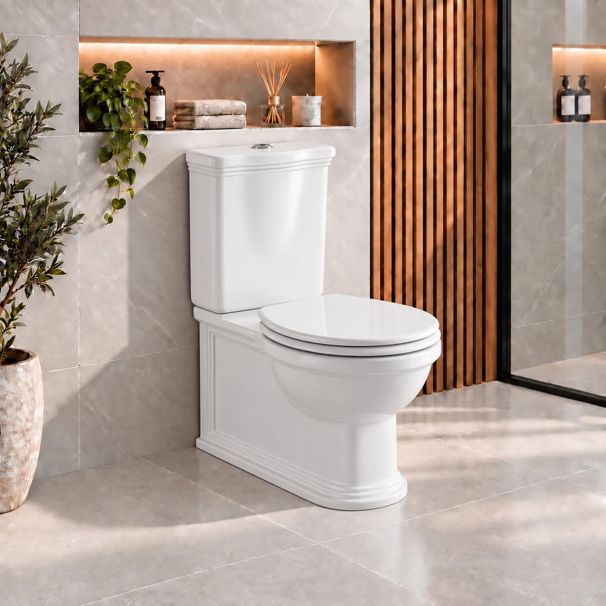 Hampton Style Rimless Toilet Suite Classico – Gloss White