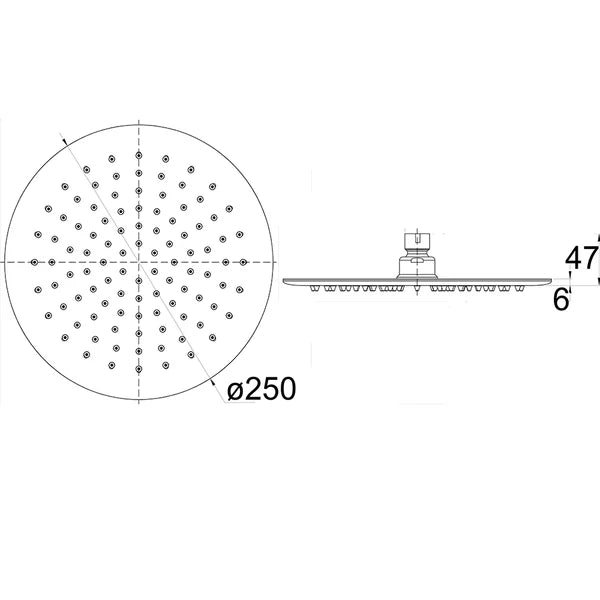 Kara Shower Head Round Chrome 250mm – alternate view
