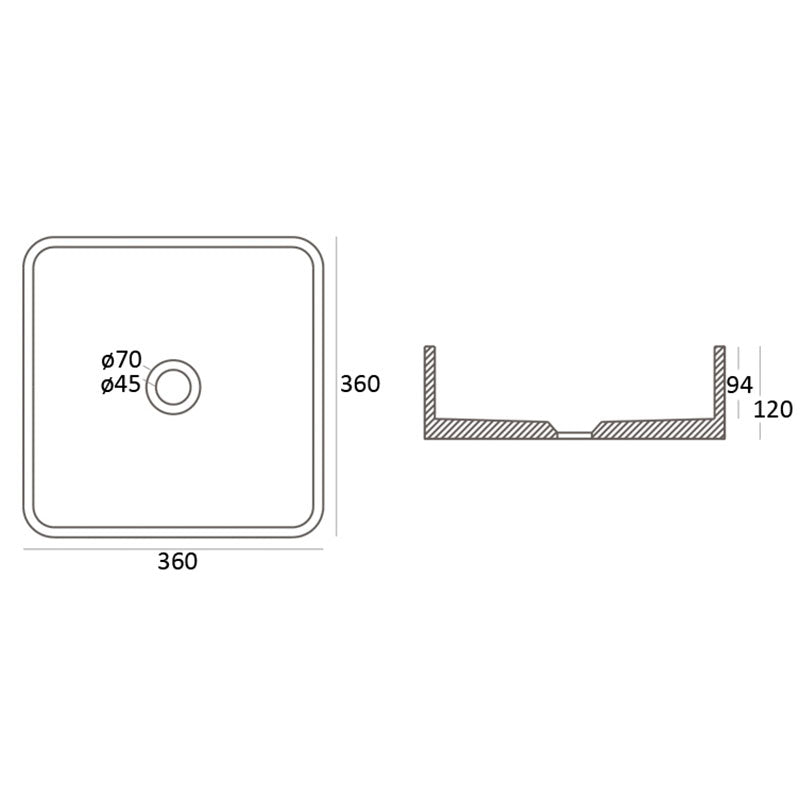 Zale Above Counter Grey 360mm – alternate view
