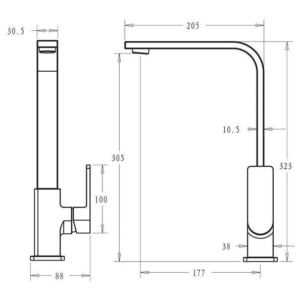 Flores Sink Mixer – alternate view