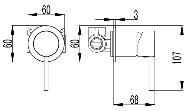 Hali Wall Mixer - 60mm Back Plate