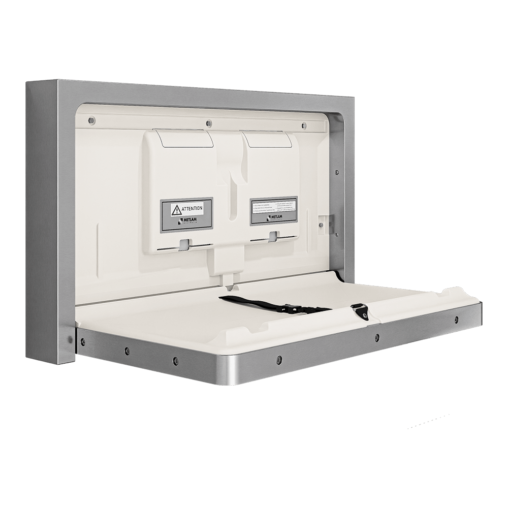 Surface Mounted Horizontal Baby Change Station in Satin Stainless Steel