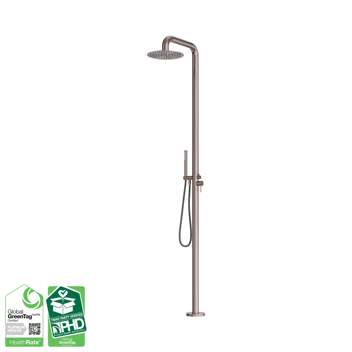 Nero Zen SS316L Outdoor Freestanding Shower Column Brushed Gold