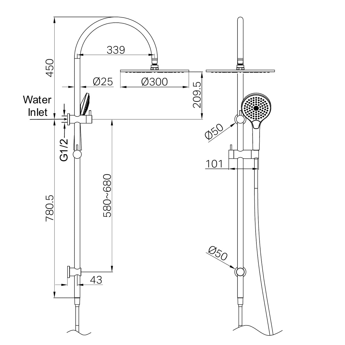 Nero Mecca Twin Shower With Air Shower II