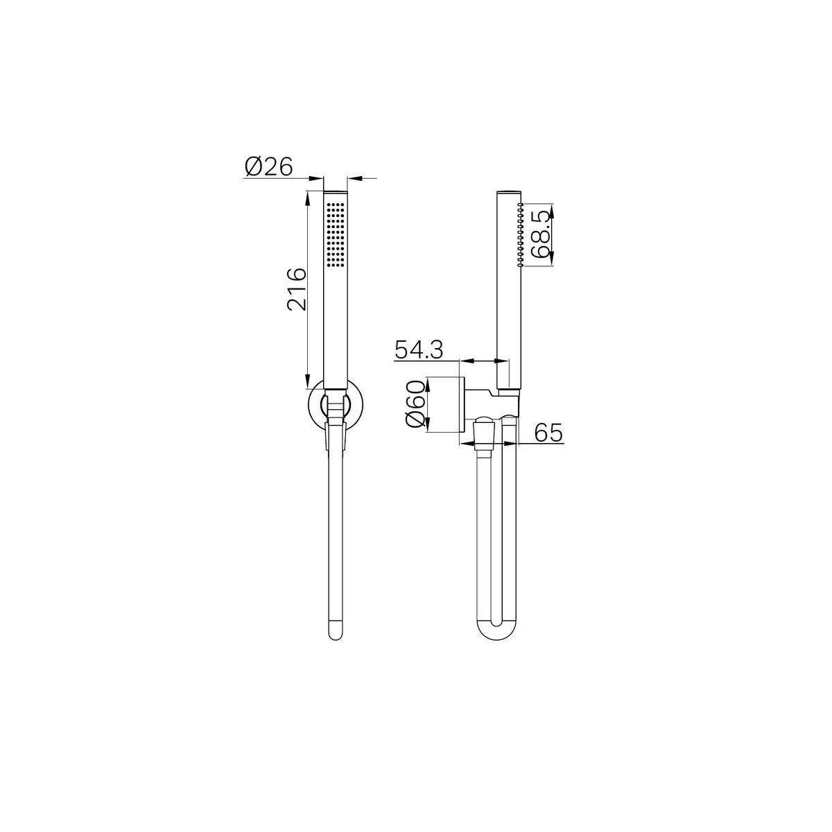 Nero Microphone Slim Shower On Bracket