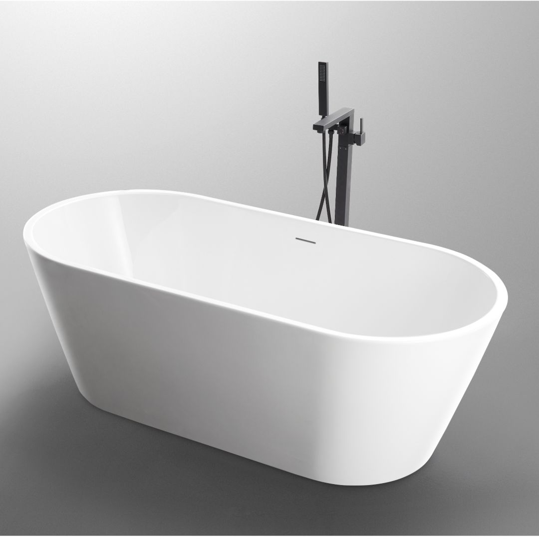 Olinda Oval Gloss White Freestanding Bath Tub - 1700mm – alternate view