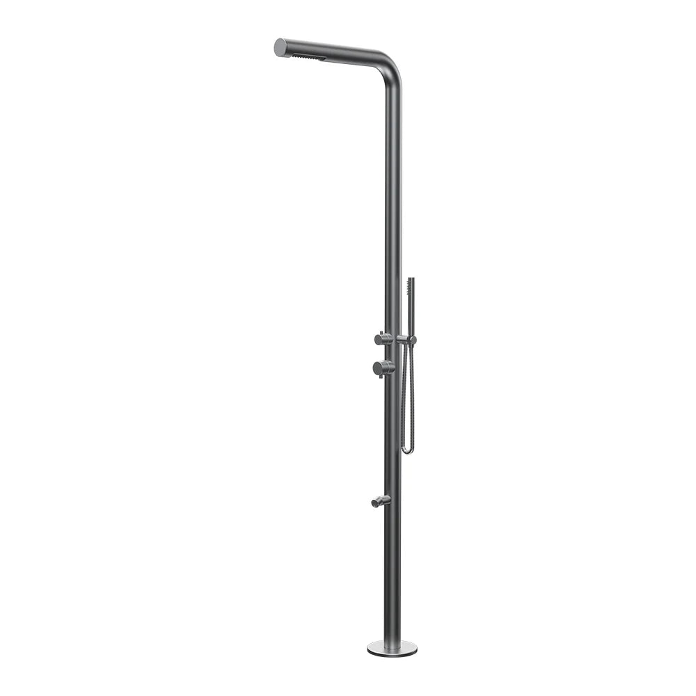 Parisi Envy II Outdoor Shower Column with Straight Shower Arm and Overhead Shower