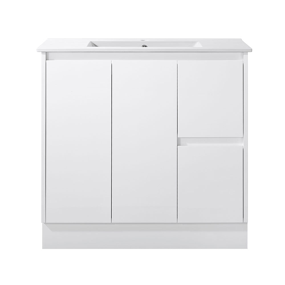 PE900R-KB - 900x360x880mm Kickboard PVC Waterproof Vanity with Ceramic Basin