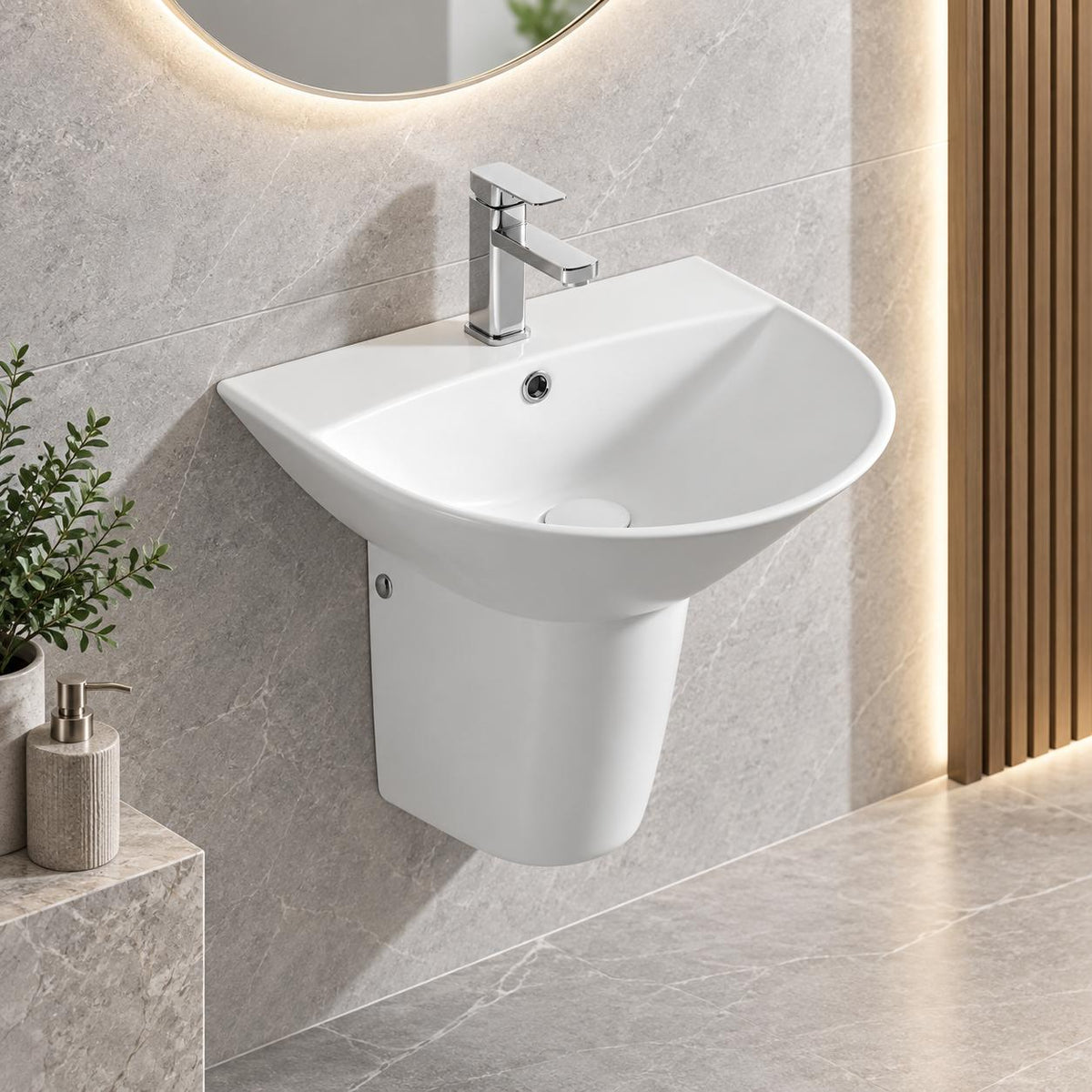510mm Wall-Hung Basin with Integral Shroud 510x420x175mm