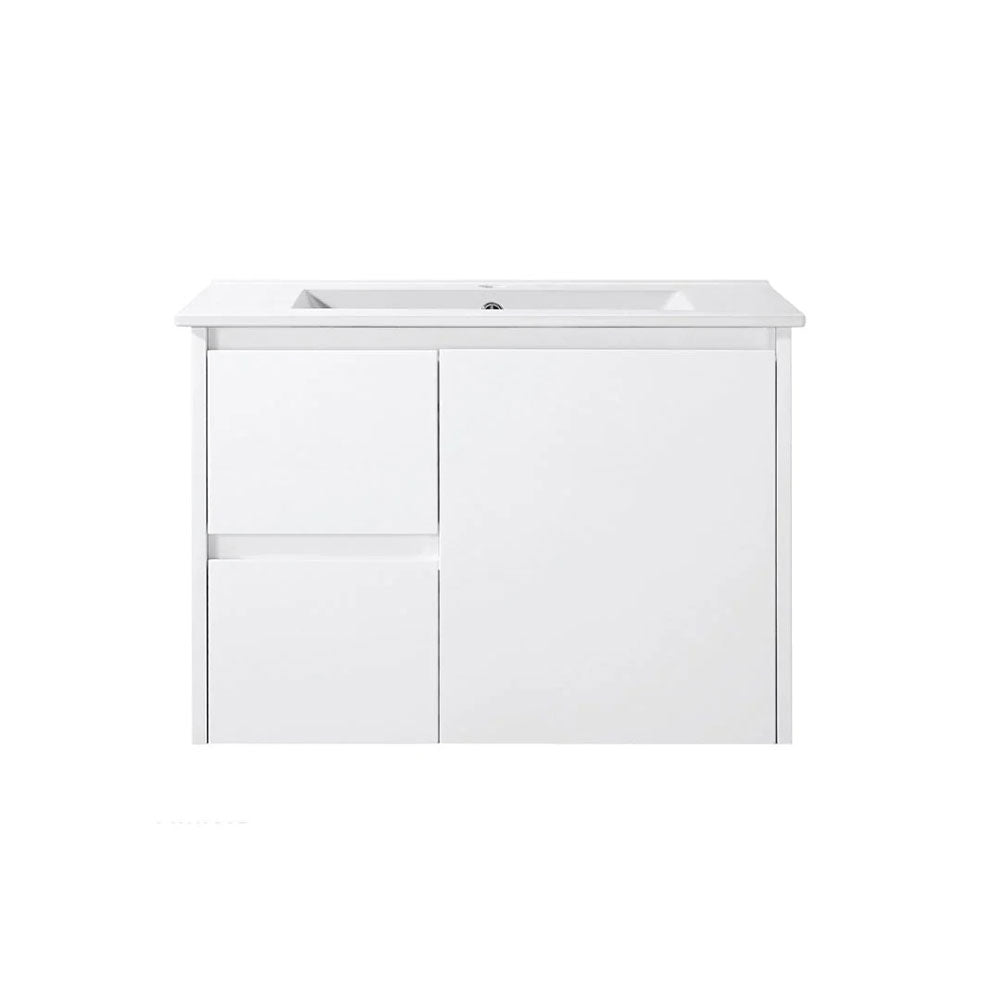 PEWH750L - 750x360x540mm Wall Hung PVC Waterproof Vanity with Ceramic Basin