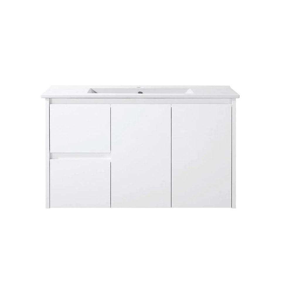 PEWH900L - 900x360x540mm Wall Hung PVC Waterproof Vanity with Ceramic Basin