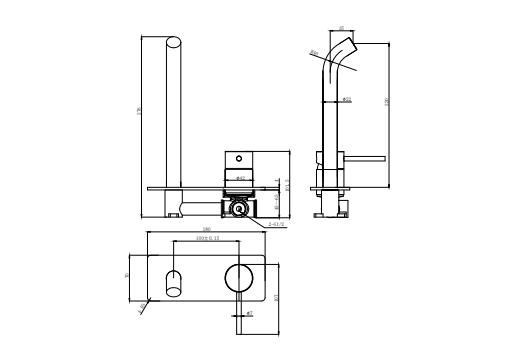 Otus Slimline Ss Wall Basin Mixer Trim Kits 220 mm Spout – view 6