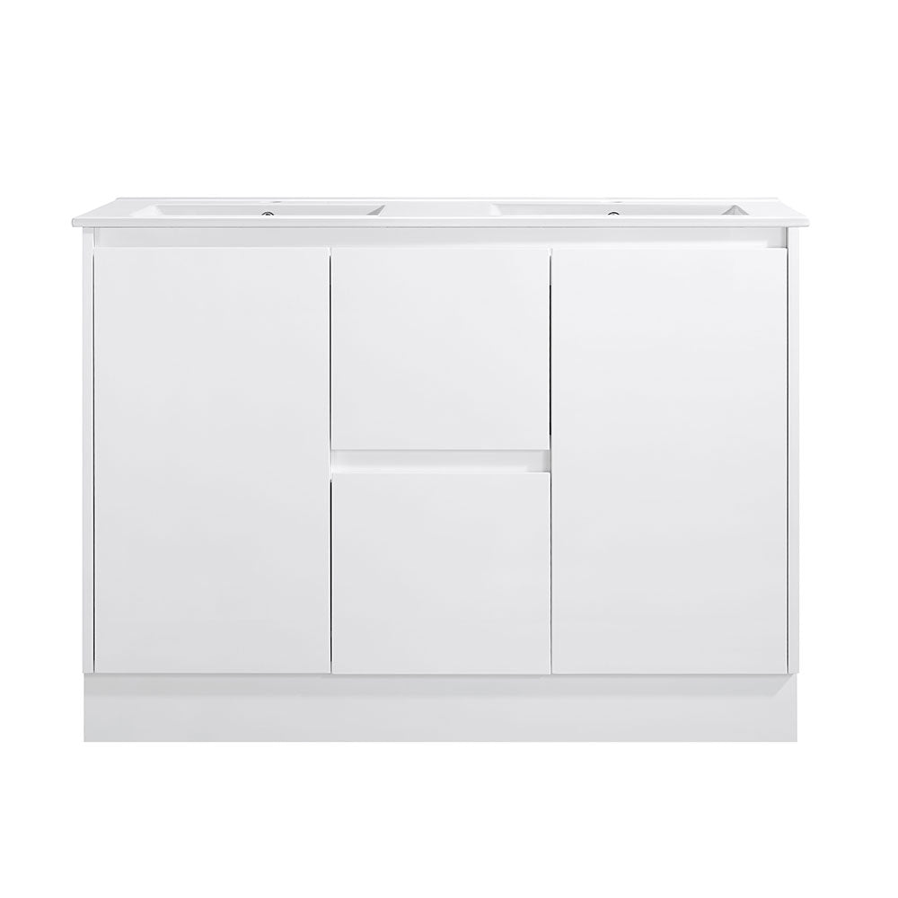 PS1200D-KB - 1200x460x880mm Kickboard PVC Waterproof Vanity with Ceramic Basin