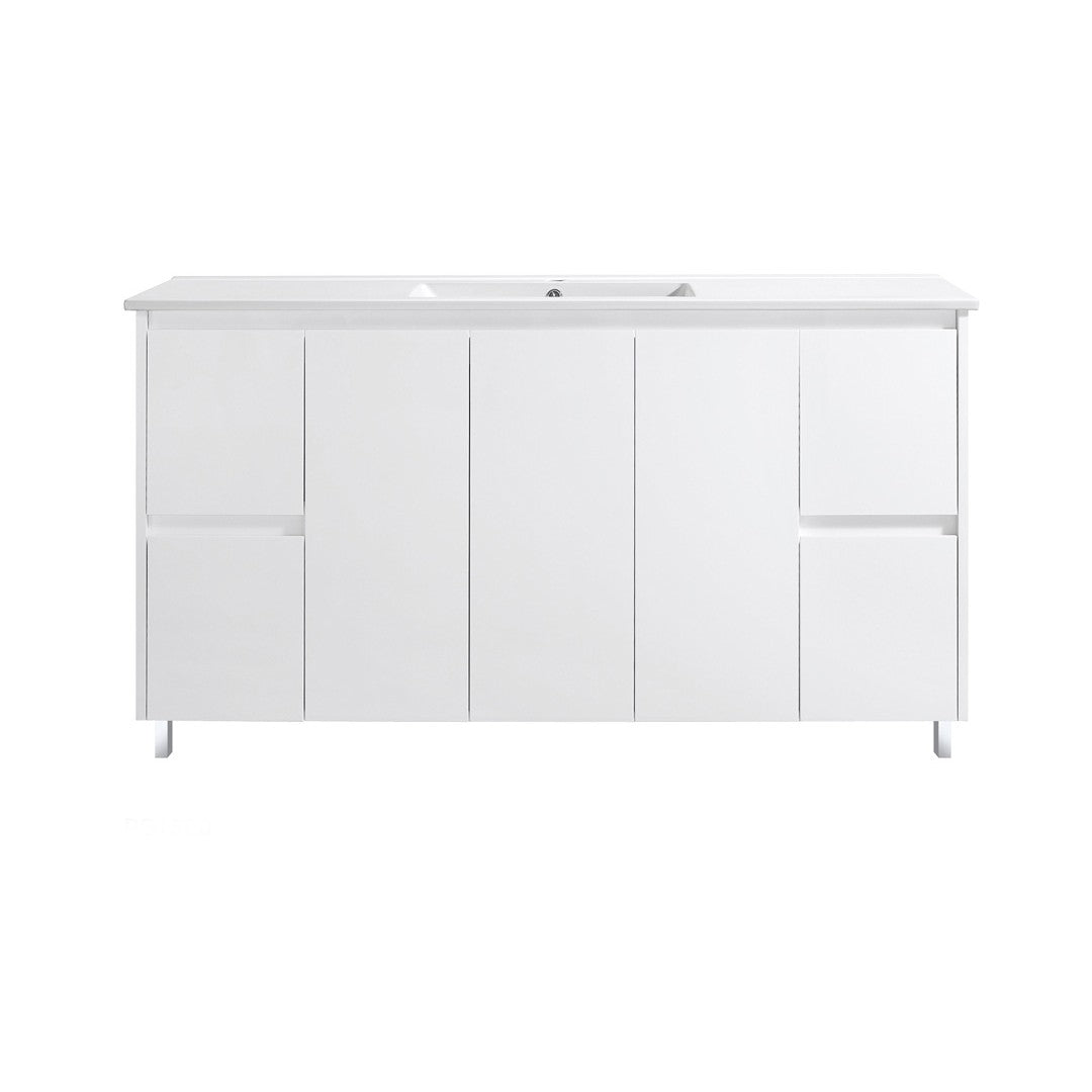 PS1500 - 1500x460x875mm PVC Waterproof Vanity with Undermount Basin and White Stone Top