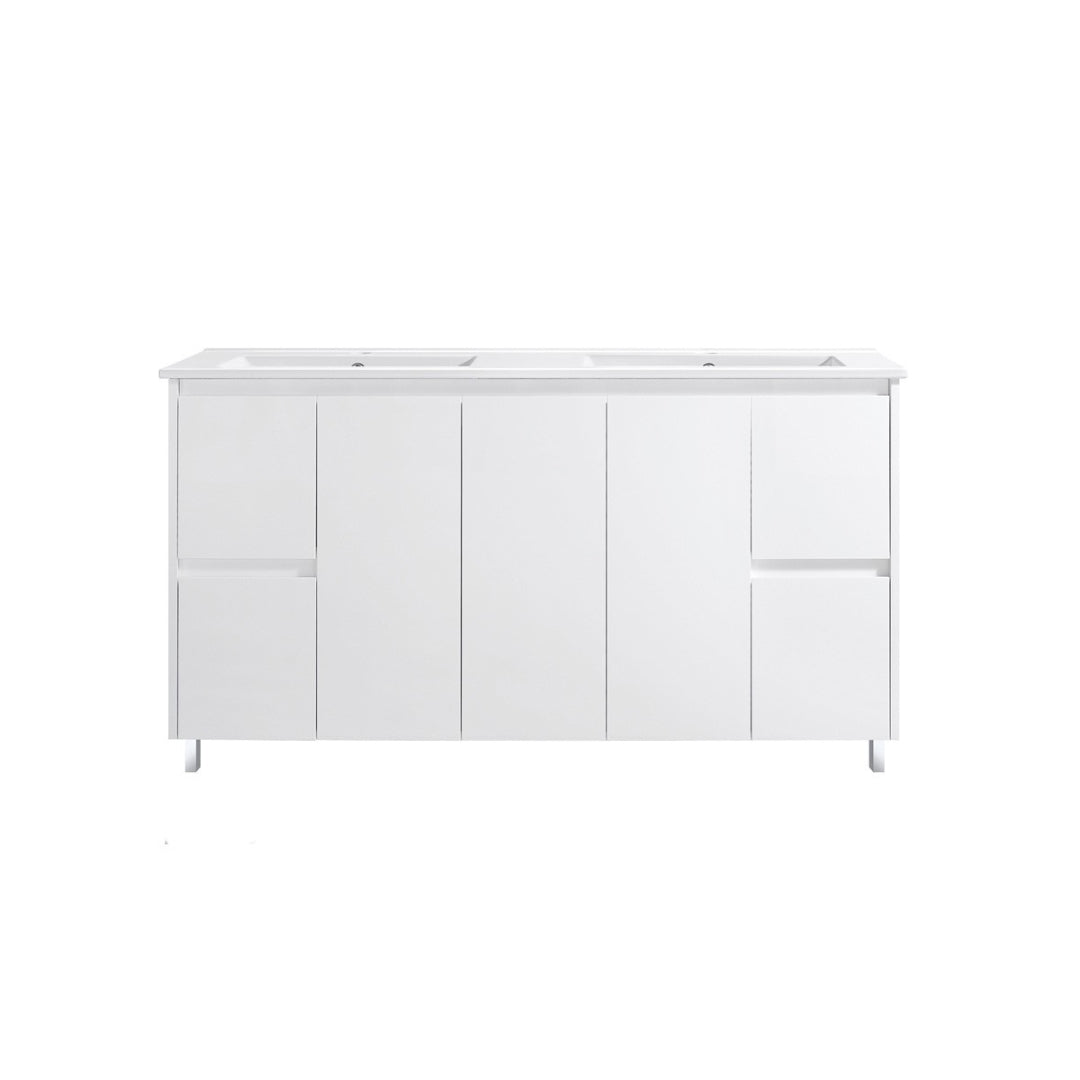 PS1500D - 1500x460x875mm PVC Waterproof Vanity with Double Bowl Undermount Basin