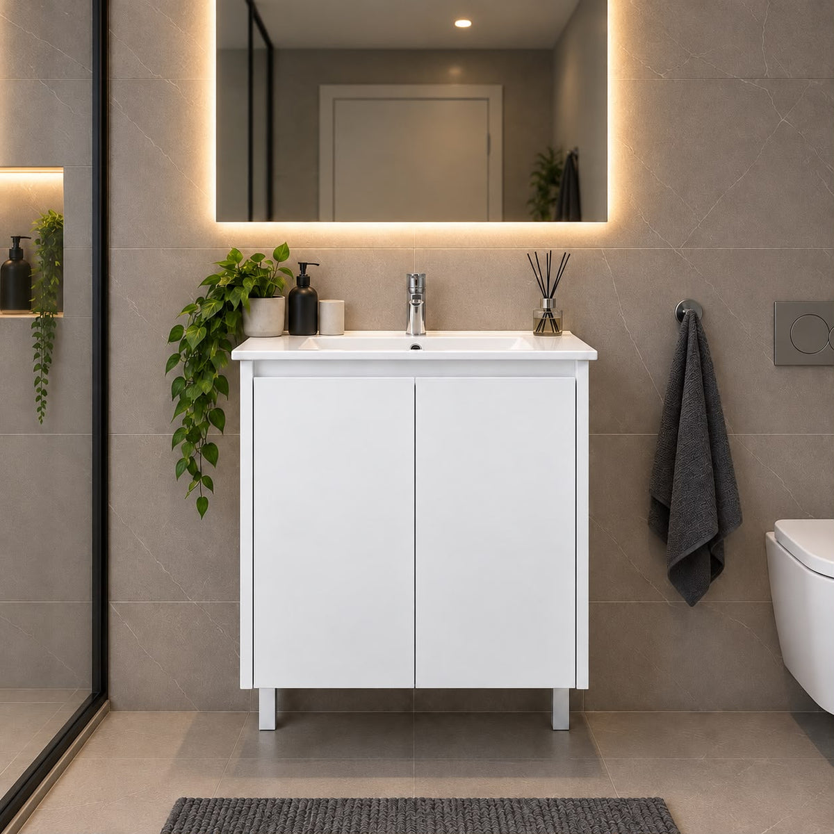 Presley 600mm PVC Vanity on Legs - 600x460x880mm
